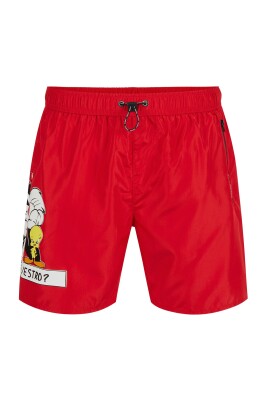 maillot-de-bain-rouge-avec-cordon-de-serrage-et-impression-de-sylvestre-le-chat
