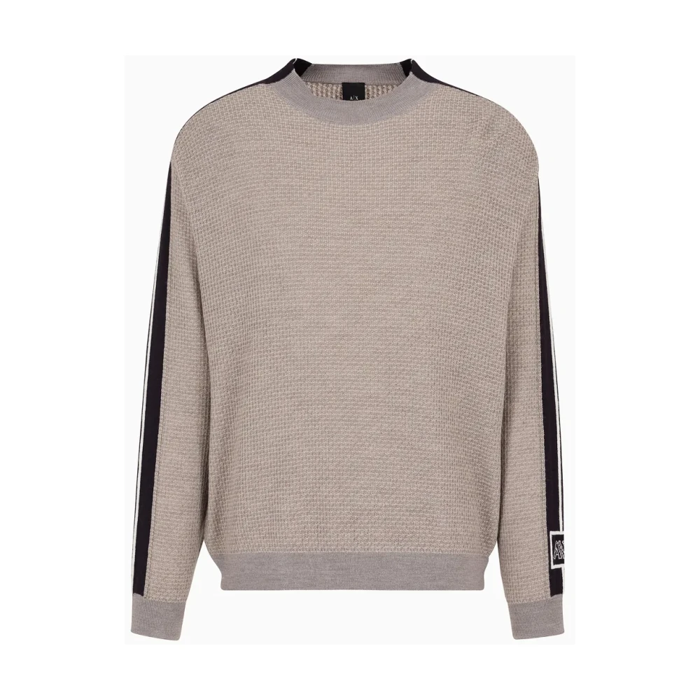 Armani Exchange Men's Beige Jerseys - Round-Neck Knitwear - Xl - Knitwear