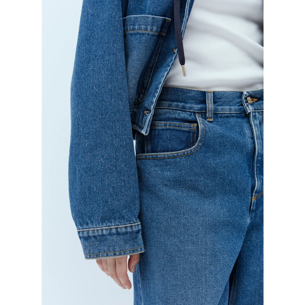 Moncler Klassieke Cropped Jeans Blue Dames