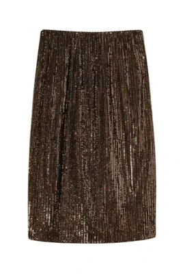 Sequin Stripe Midi Kjole