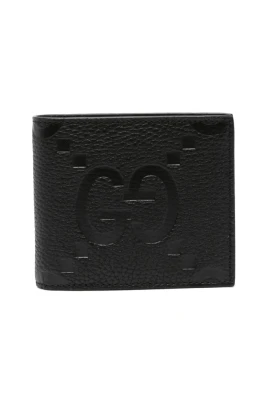 Grained Läderplånbok med Präglad Logotyp