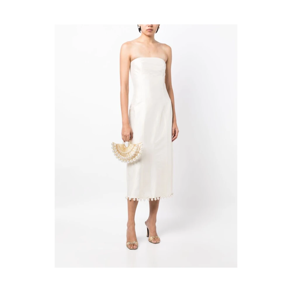 Vanina Nep Parels Kralen Handtas White Dames