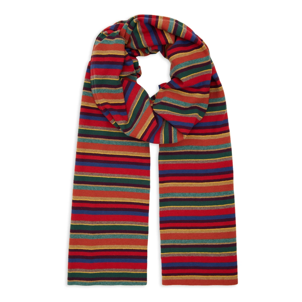 Gallo Unisex rood fleece sjaal met veelkleurige strepen Multicolor Unisex