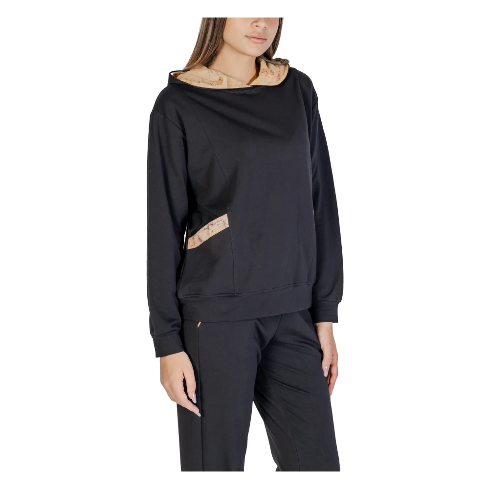 Alviero Martini 1a Classe Zwarte Sweatshirt met Voorzakken Black Dames