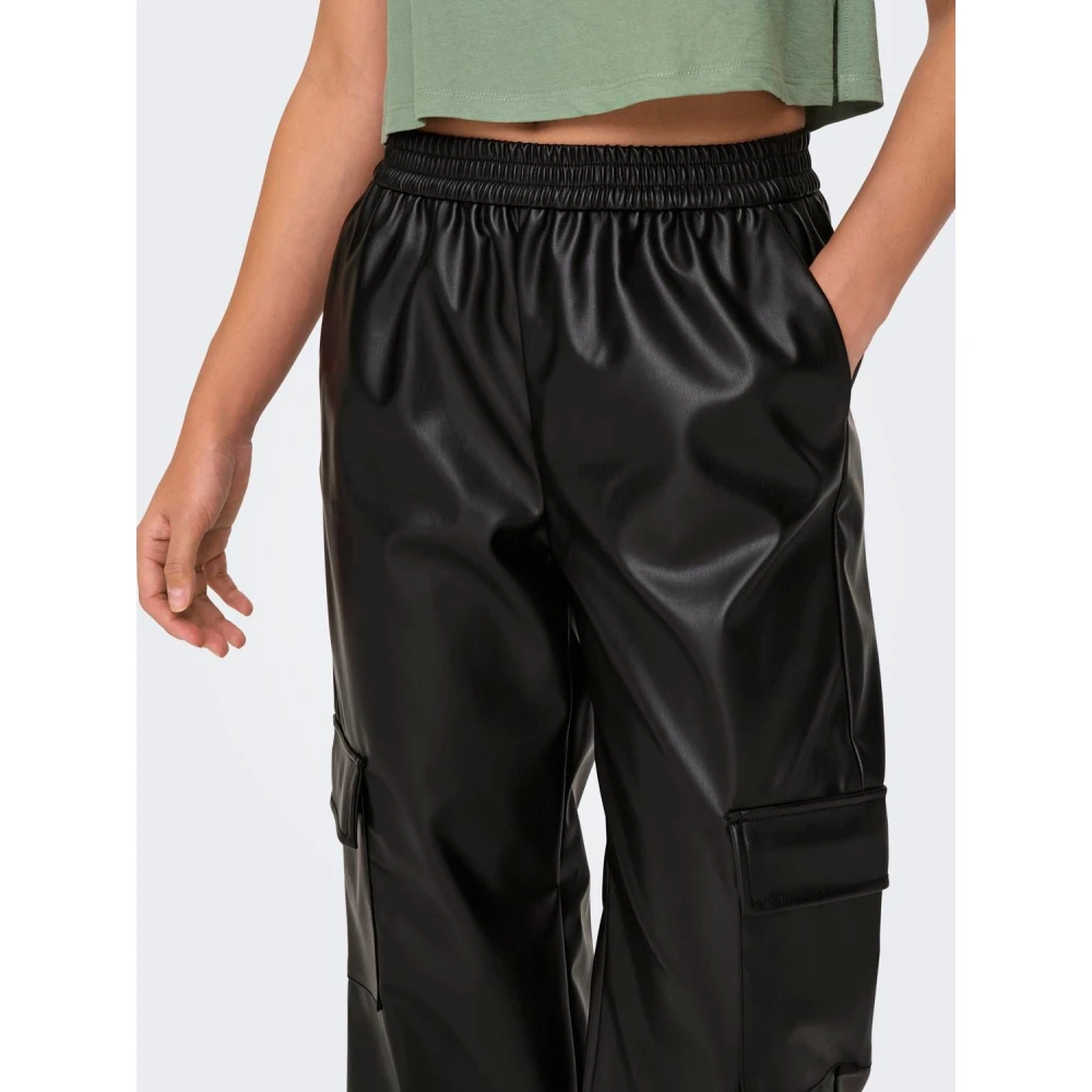 Only Cargo Leren Broek voor Vrouwen Black Dames