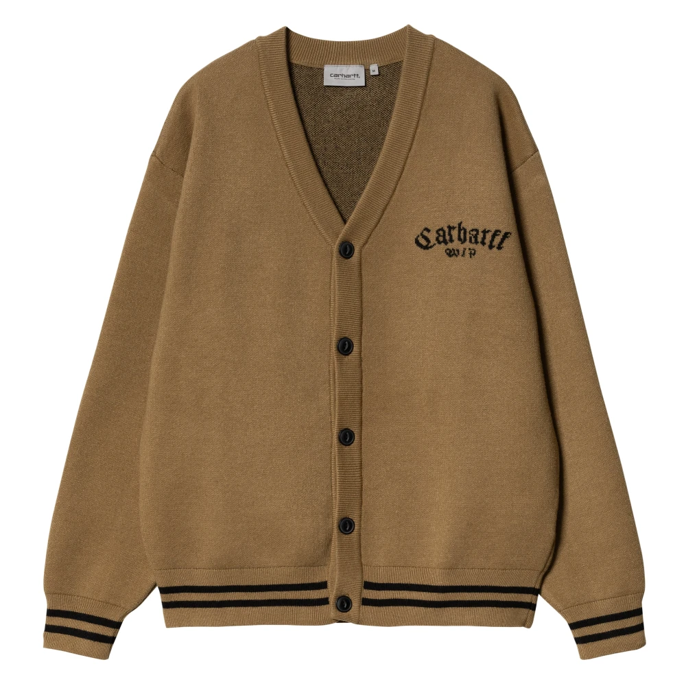 Carhartt WIP Onyx Katoenen Cardigan met Raglanmouwen Beige Heren