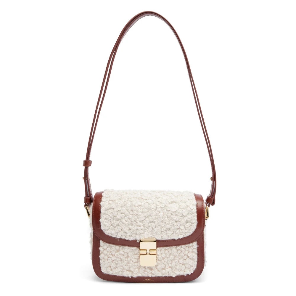 A.p.c. Grace Small Schoudertas met hangslot Beige Dames