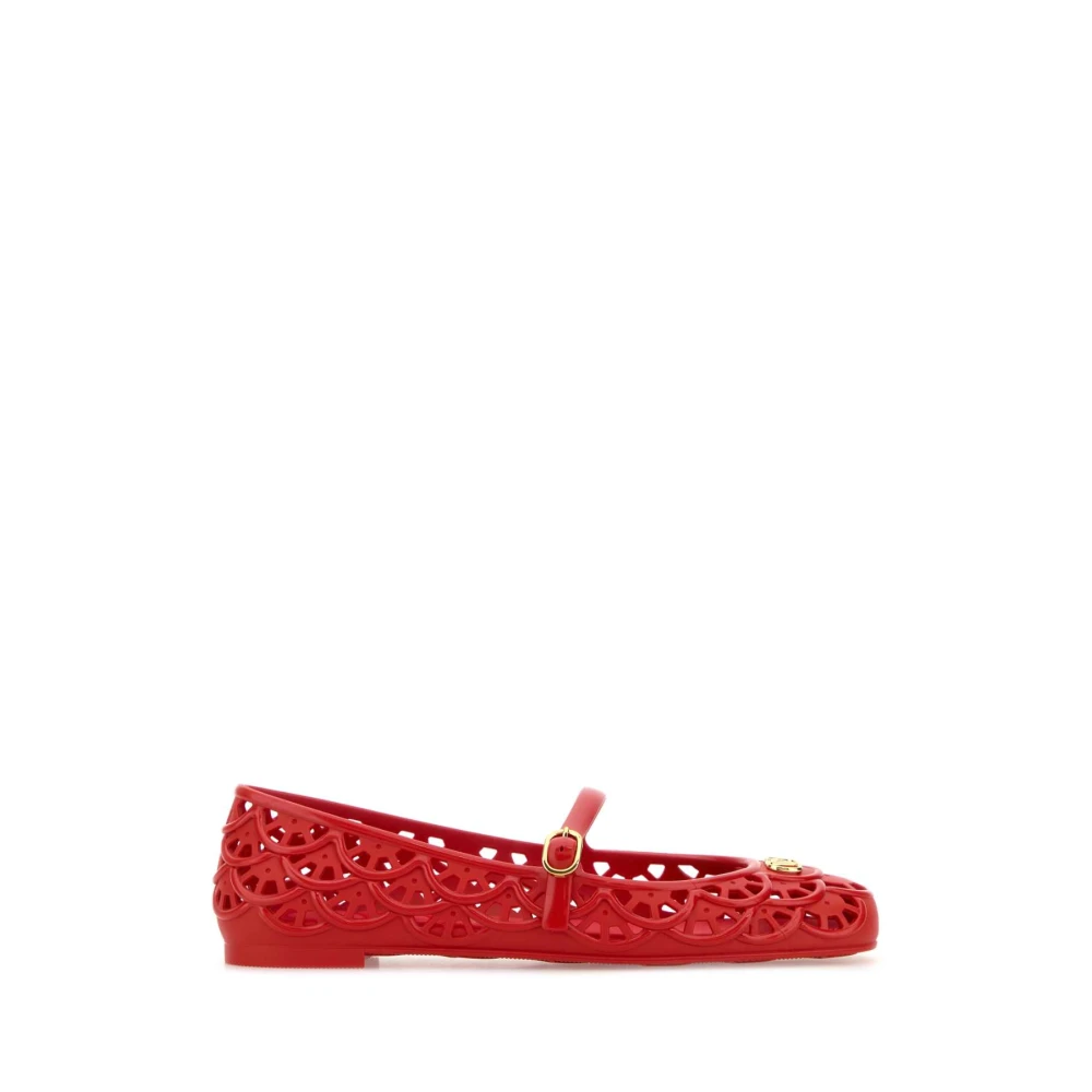 Valentino Garavani Red Ballerina Shoes, Female, 6 Uk, Vlogo Signature Ballerina