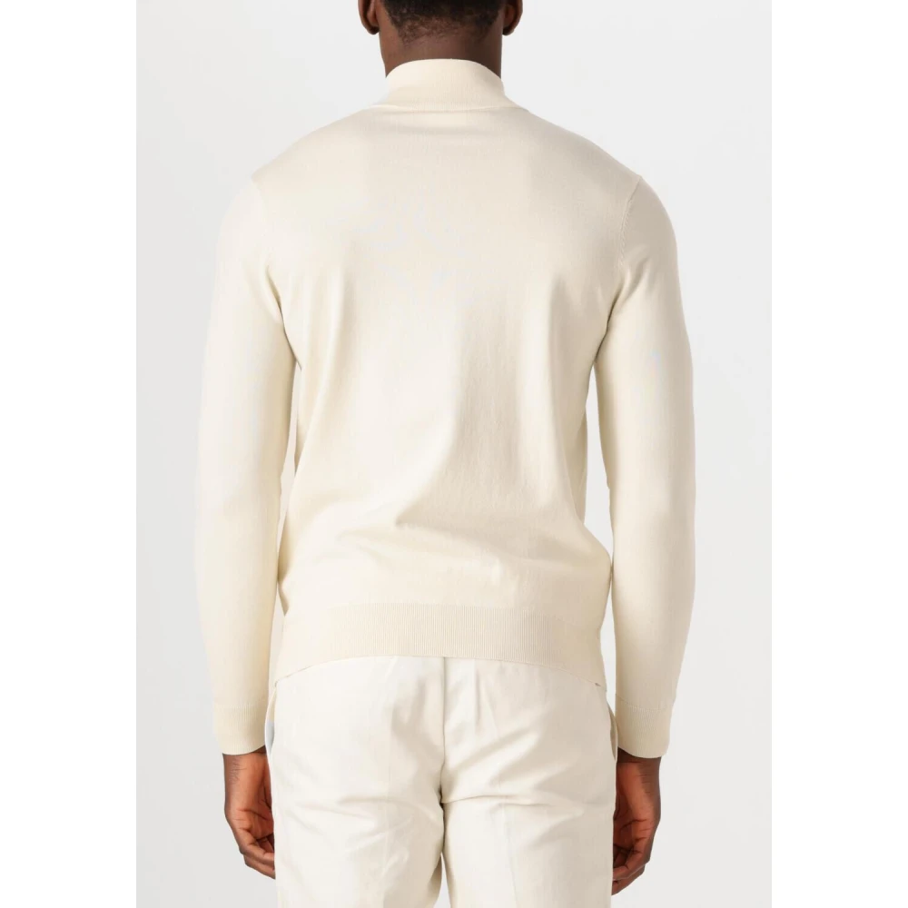 Profuomo Heren Half Zip Pullover Sweater Beige Heren