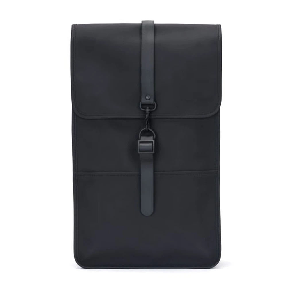 Rains Unisex Black 01 Flap Magnetic Closure Backpack - One Size - Image 3