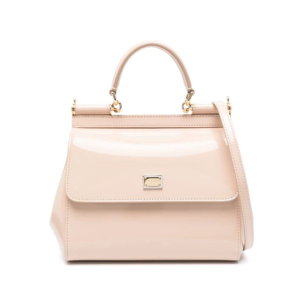 Dolce & Gabbana Sicily Handtas met Logodetail Beige Dames