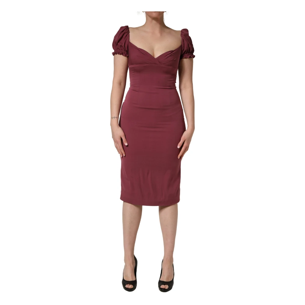 Dolce & Gabbana Women's Brown Sweetheart Sheath Midi Dress - Midi Dresses - S - Dresses