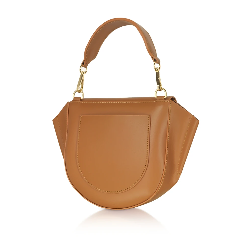 Le Parmentier Astorya Leather Mini Bag met Schouderband Beige Dames