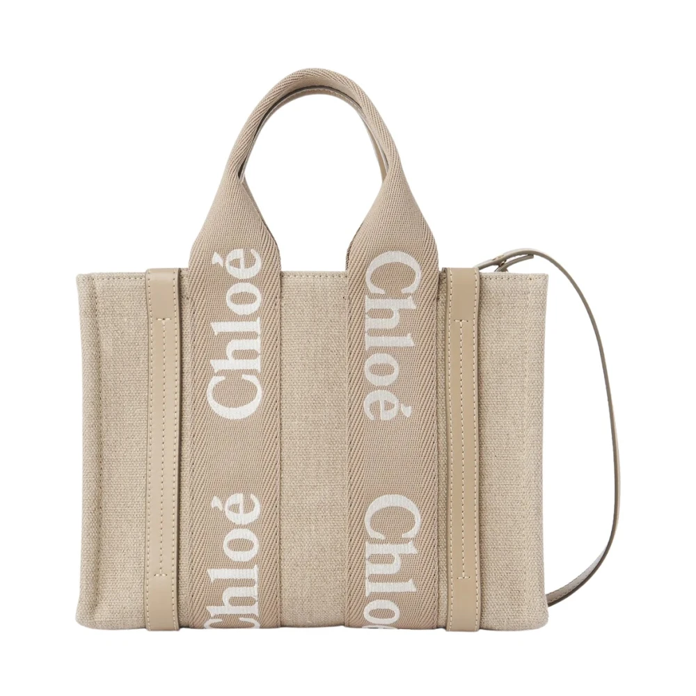 Beige Lerret Tote Bag