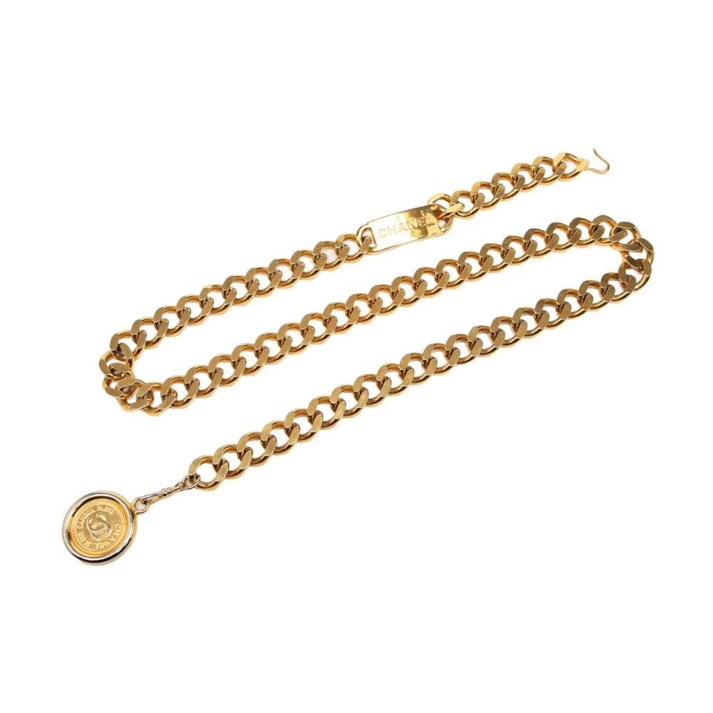 Chanel Vintage Women's Yellow Pre-Owned Chain Belt