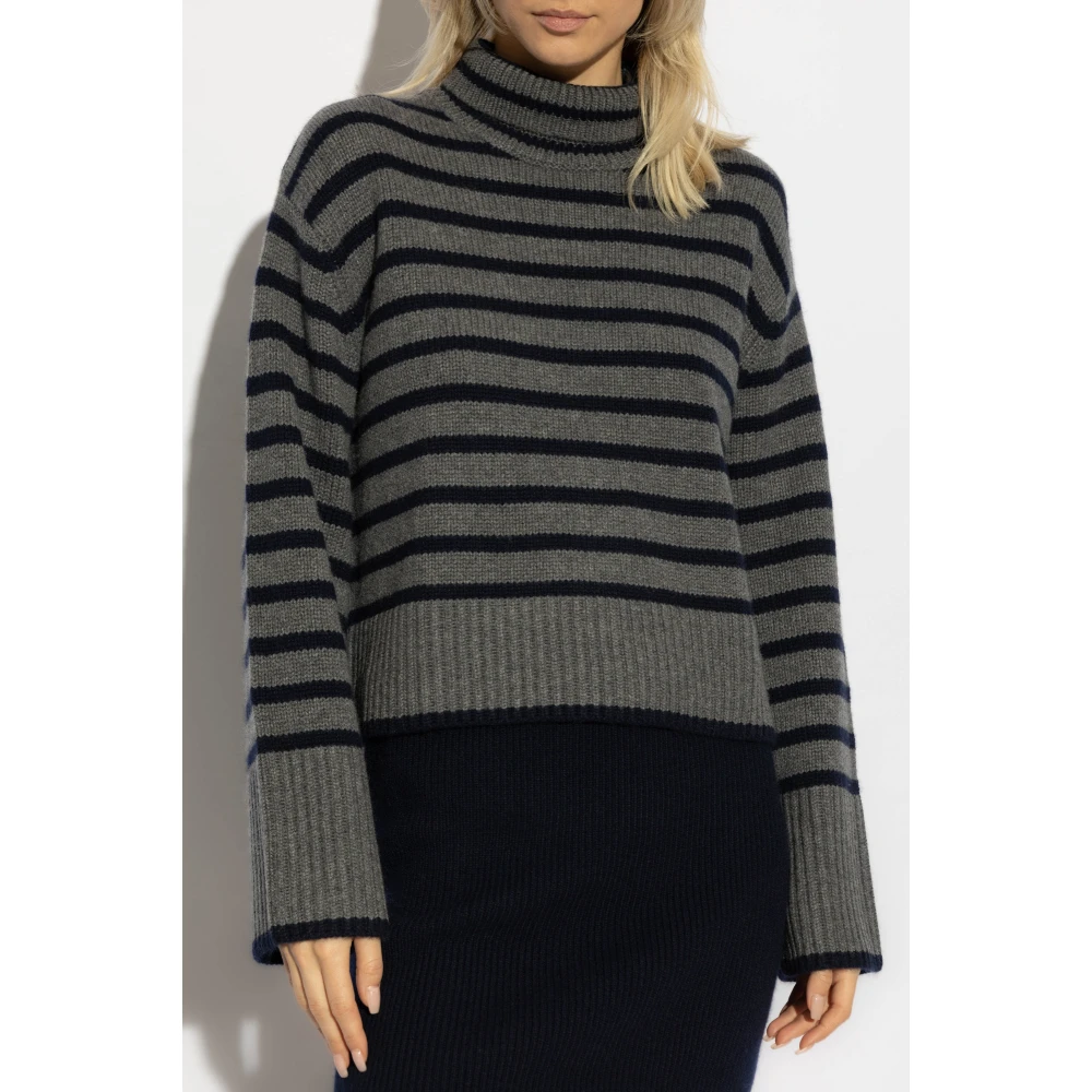 Lisa Yang Turtleneck Fleur Stripes Gray Dames