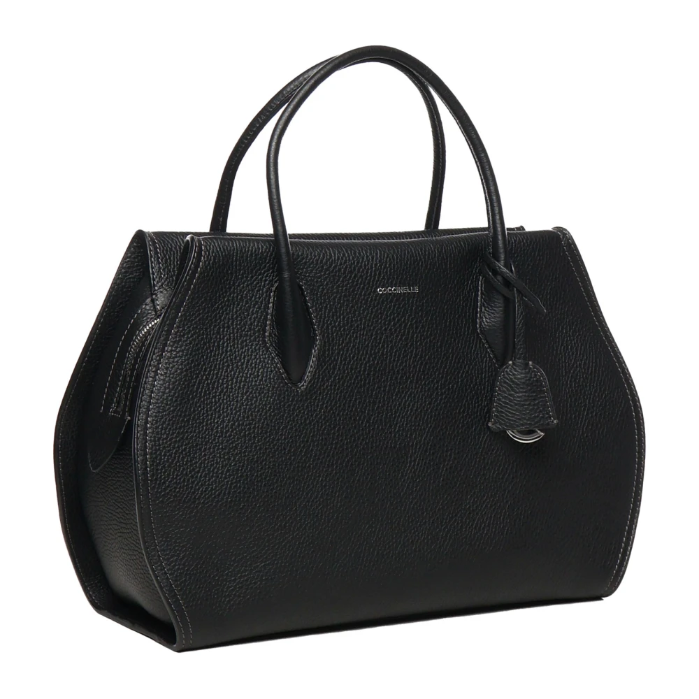 Coccinelle Zwarte Leren Handtas met Ritssluiting Black Dames
