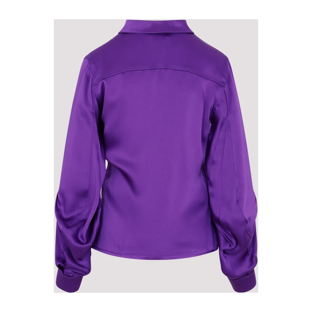 Tom Ford Paarse Ballonmouw Shirt Purple Dames