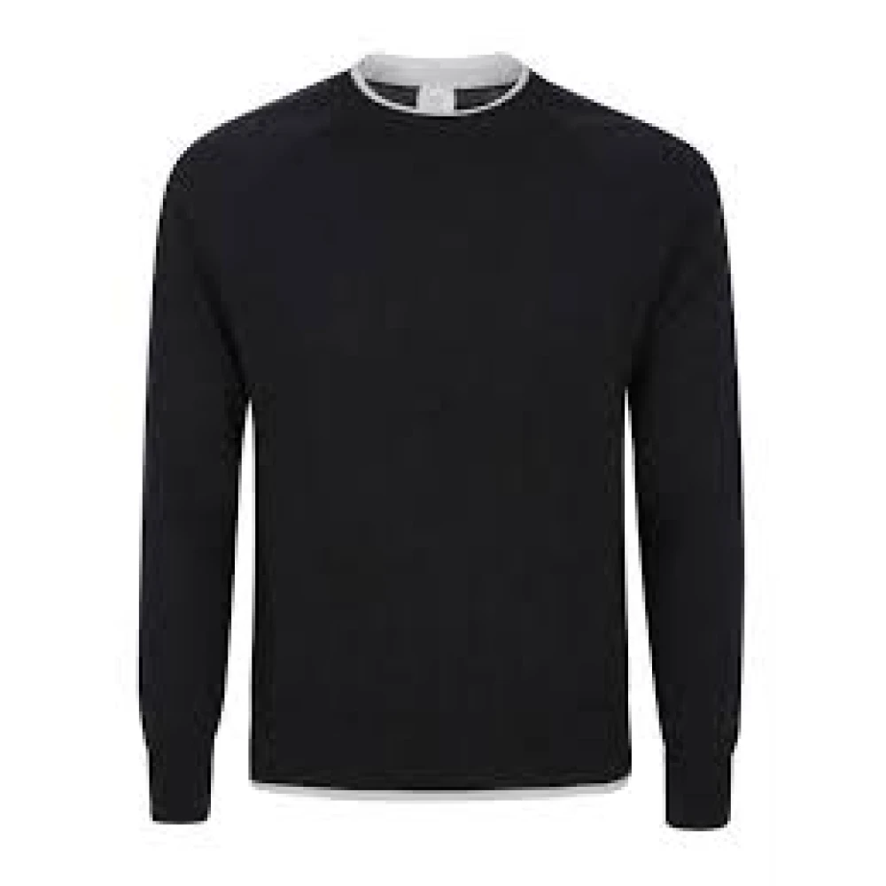 Eleventy Mannelijk Zwart Rondgebreide Trui