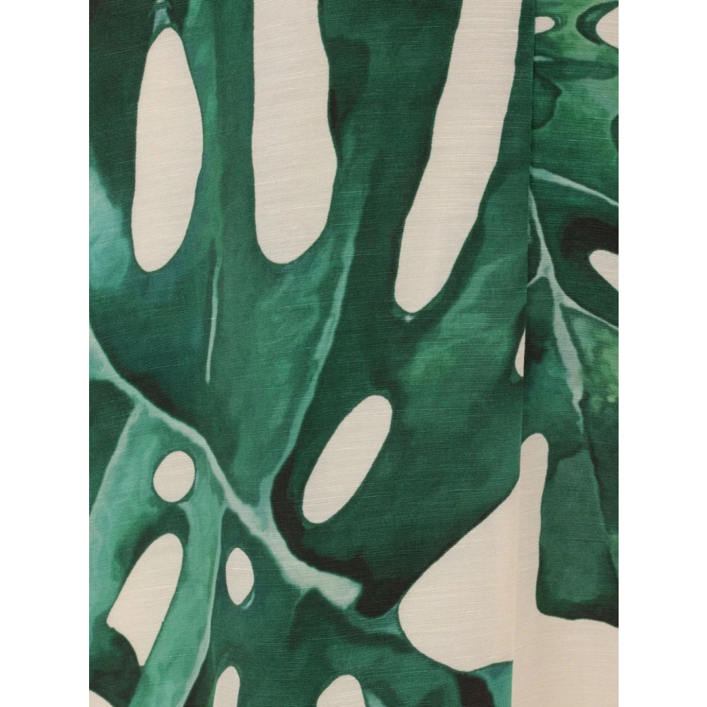 Raquel Diniz Wild Jungle Mouwloze Linnen Zijden Jurk Multicolor Dames