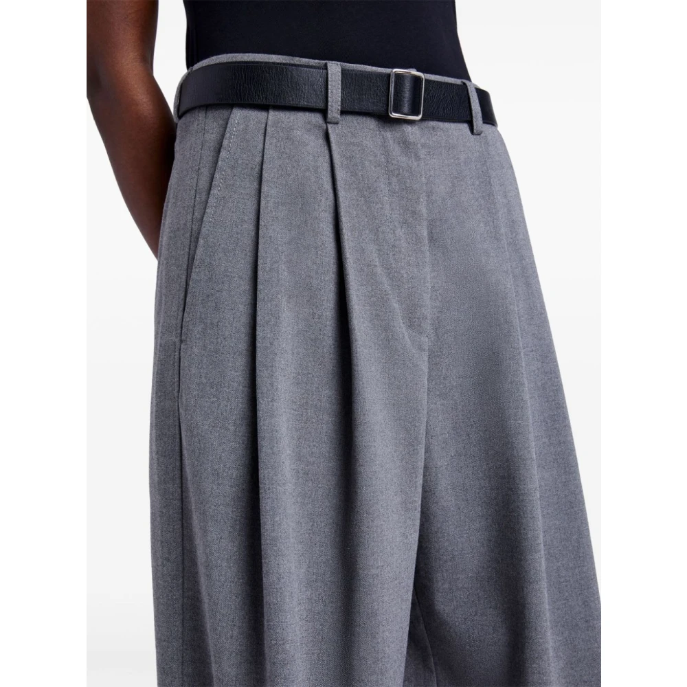 Proenza Schouler Hoge taille flanellen broek wijde pijpen Gray Dames
