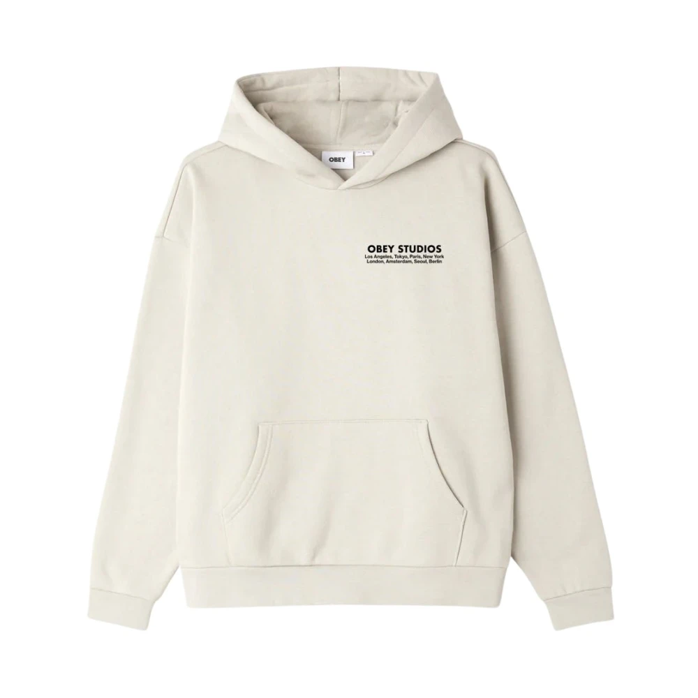 Obey Studios Hoodie Beige Heren