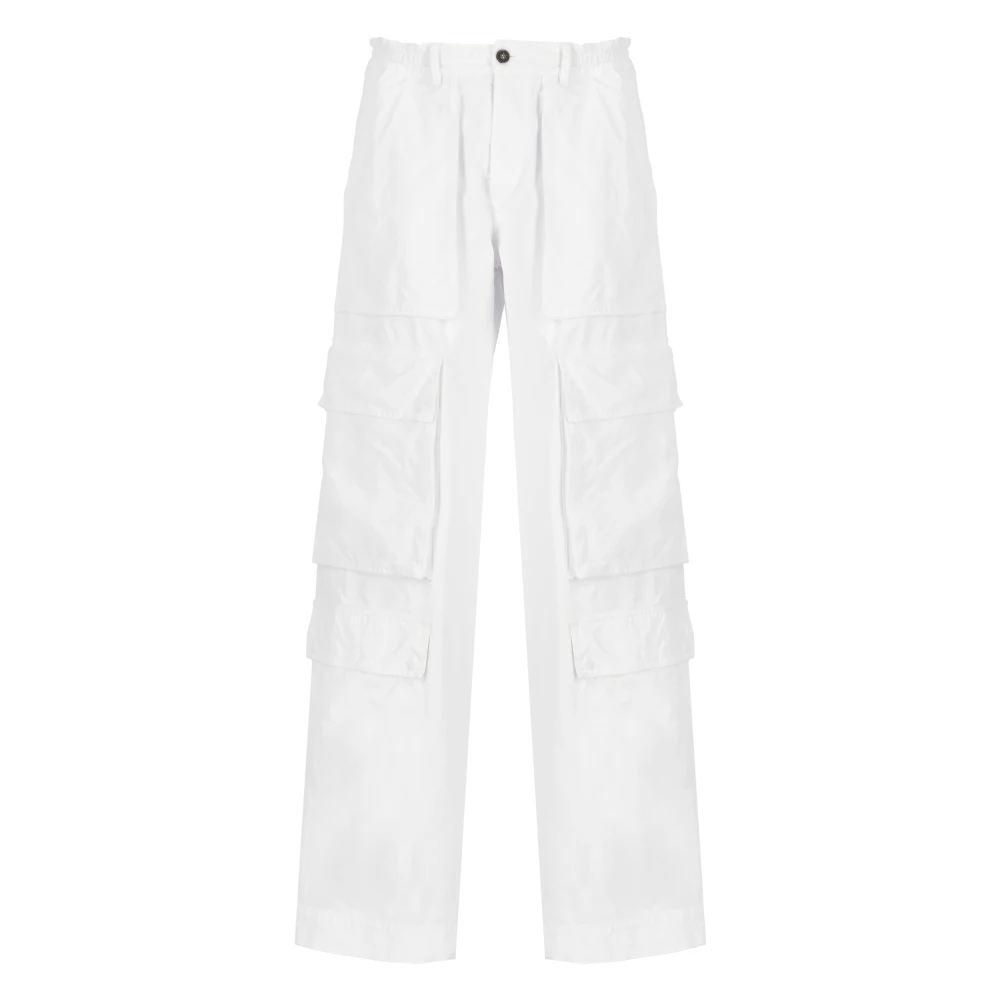 Dsquared2 Cargo Broek Wit Elastische Taille Zakken White Heren