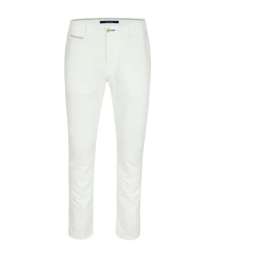 Atelier Noterman Slim Fit Roomkleurige Chino Broek White Heren