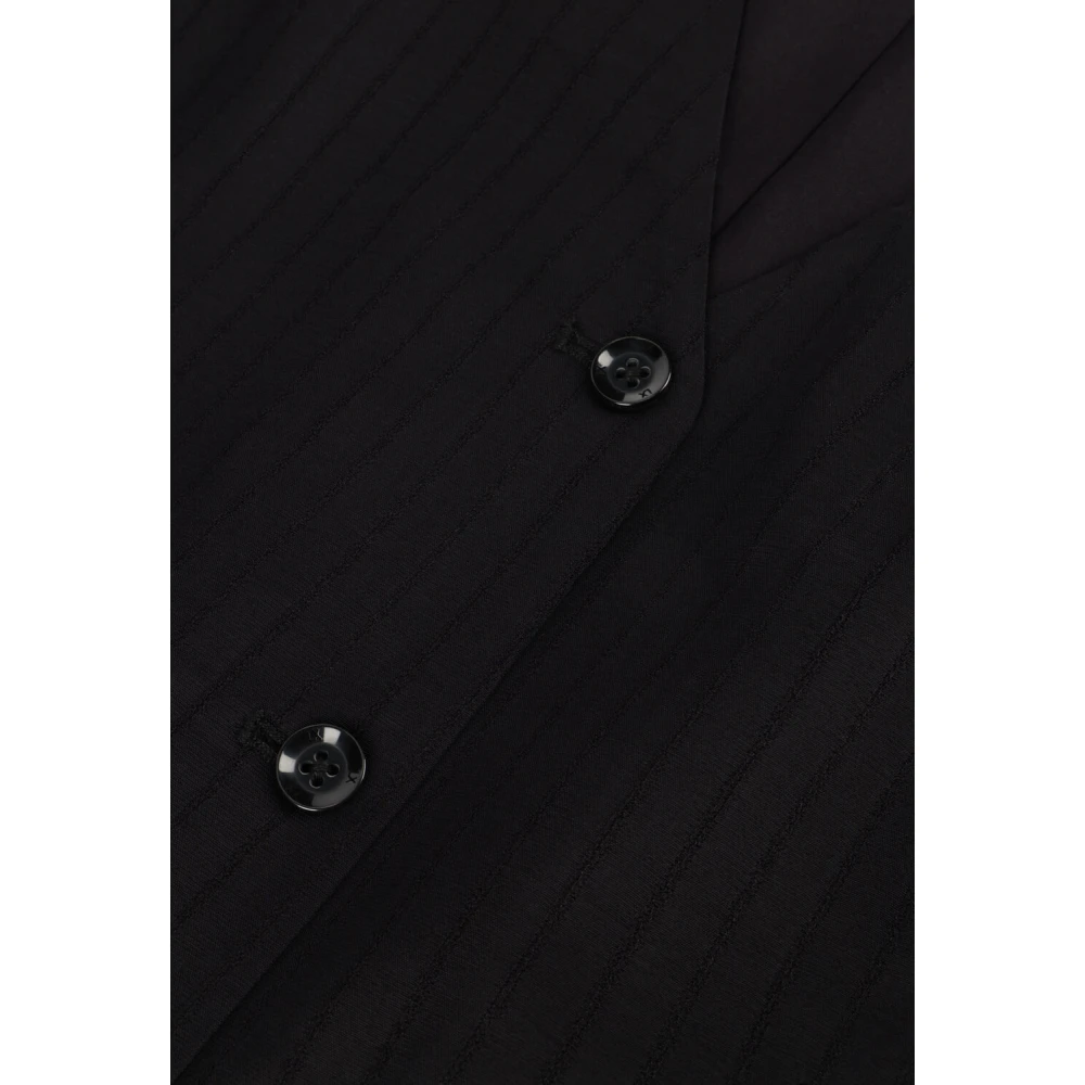 Alix The Label Gestreepte geweven vest Black Dames