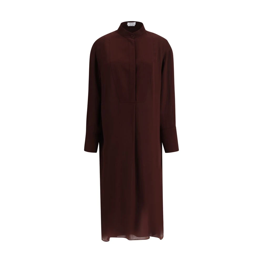 Alexander mcqueen Zijden Chemisier Jurk Brown Dames