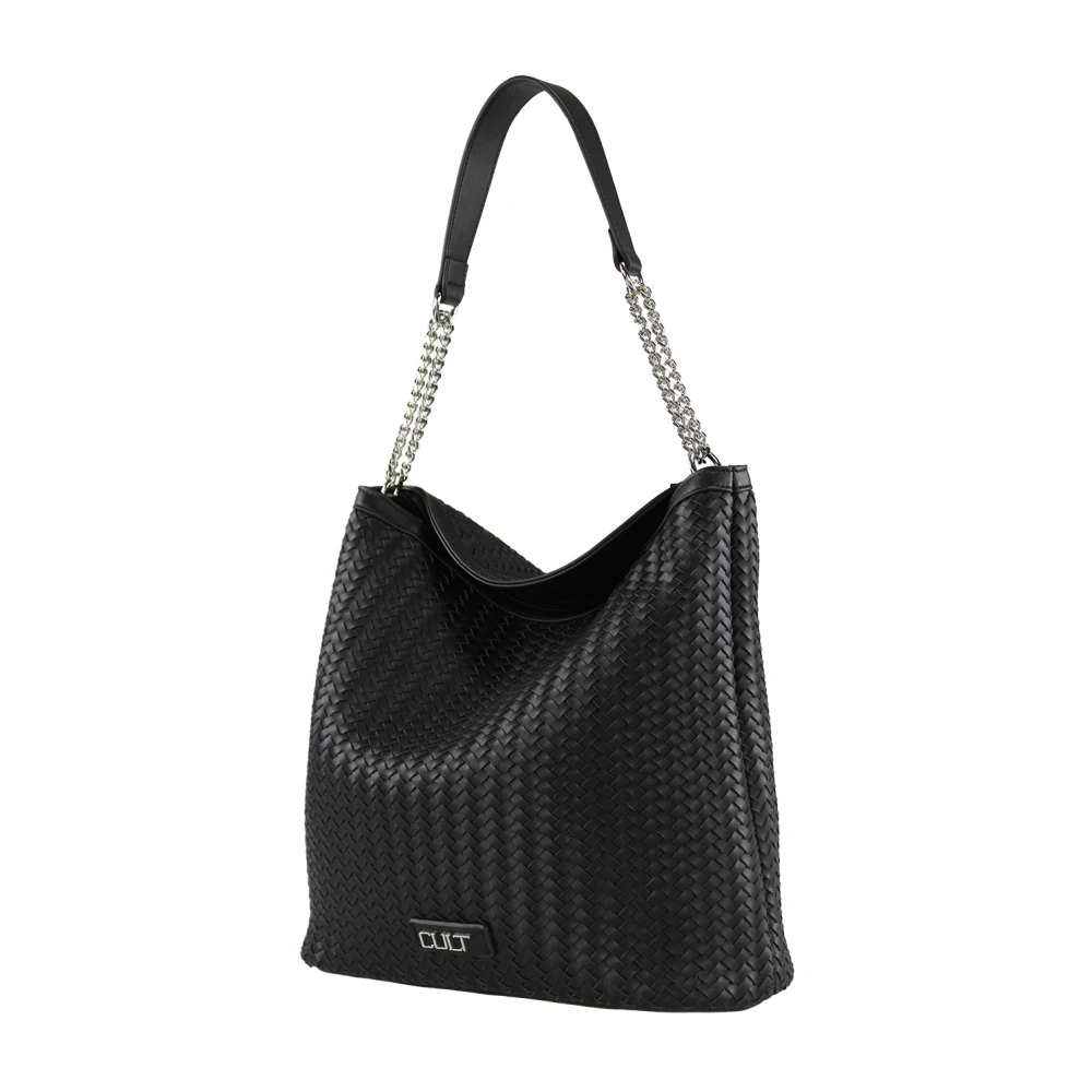 Cult Zwarte Geweven Hobo Tas Stijl Black Dames