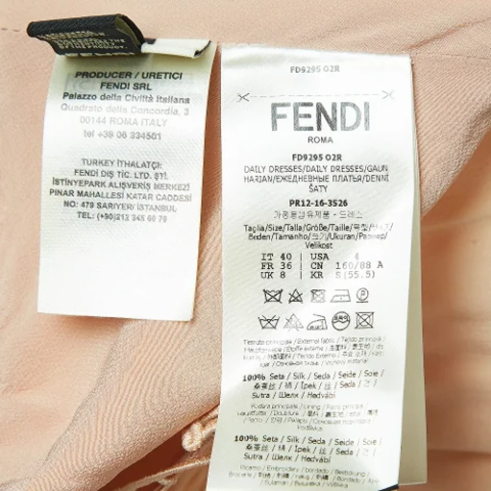Fendi Vintage Pre-owned Silk dresses Pink Dames