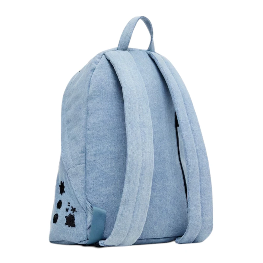 Desigual Lichtblauwe Bedrukte Rugzak met Rits Blue Dames