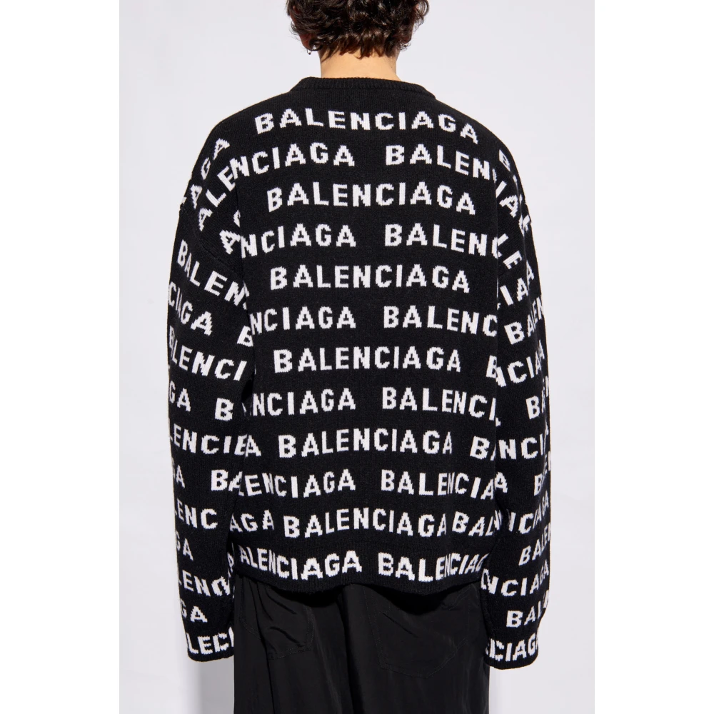 Balenciaga Trui met logo Black Heren
