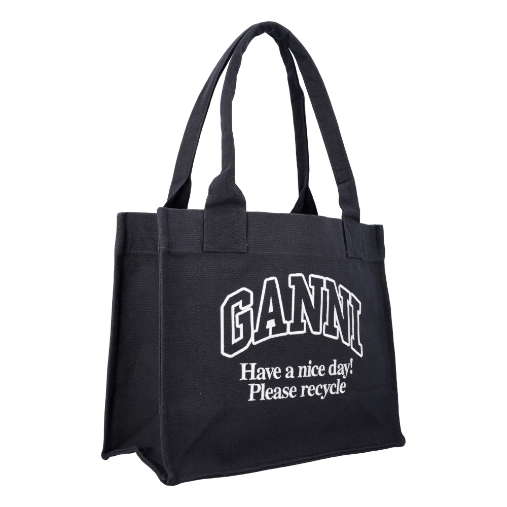 Ganni Gemakkelijke Shopper Tas Black Dames