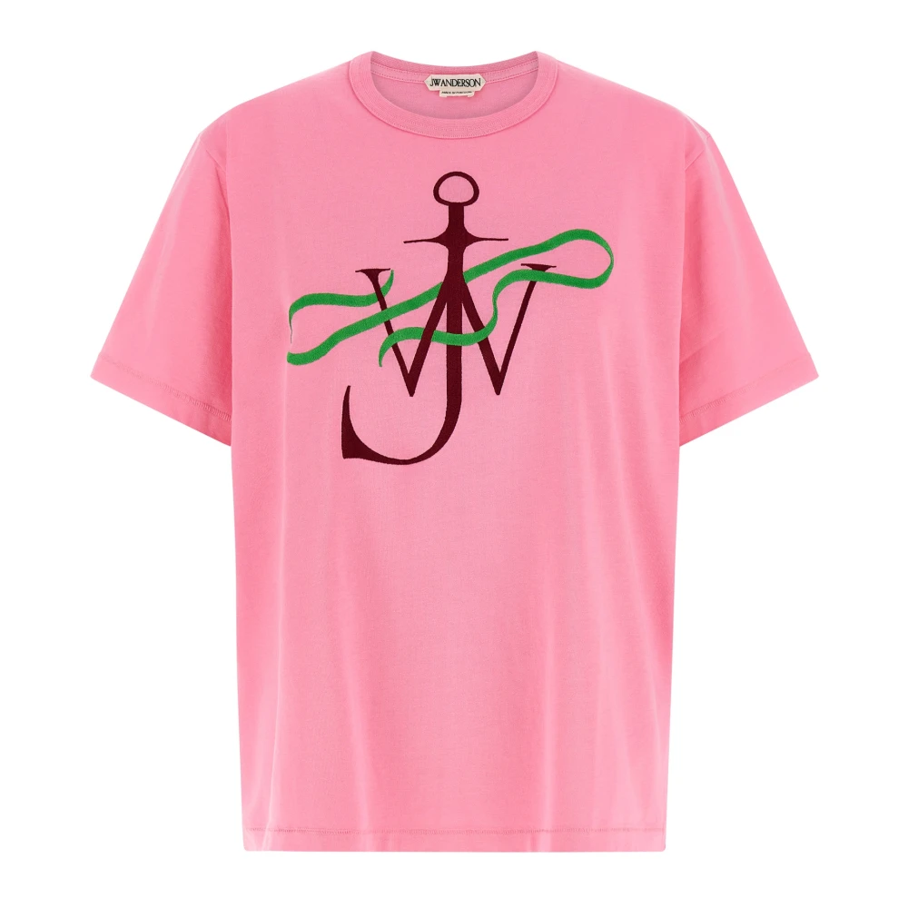 Jw Anderson Women's Pink Ribbon Anchor T-Shirt - T-Shirts - Xl - Tops