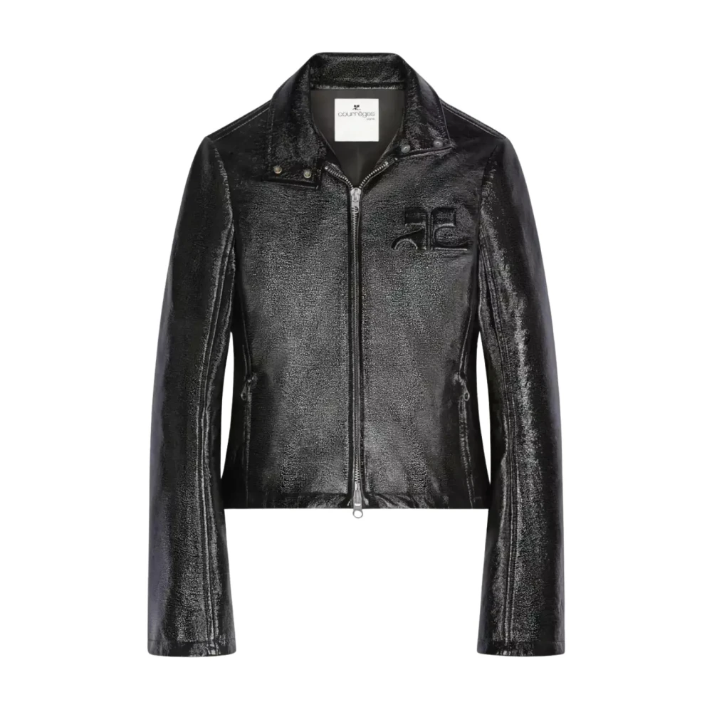 Courrèges - Chaqueta De Vinilo Negra - Jackets - Mujer - Negro - M