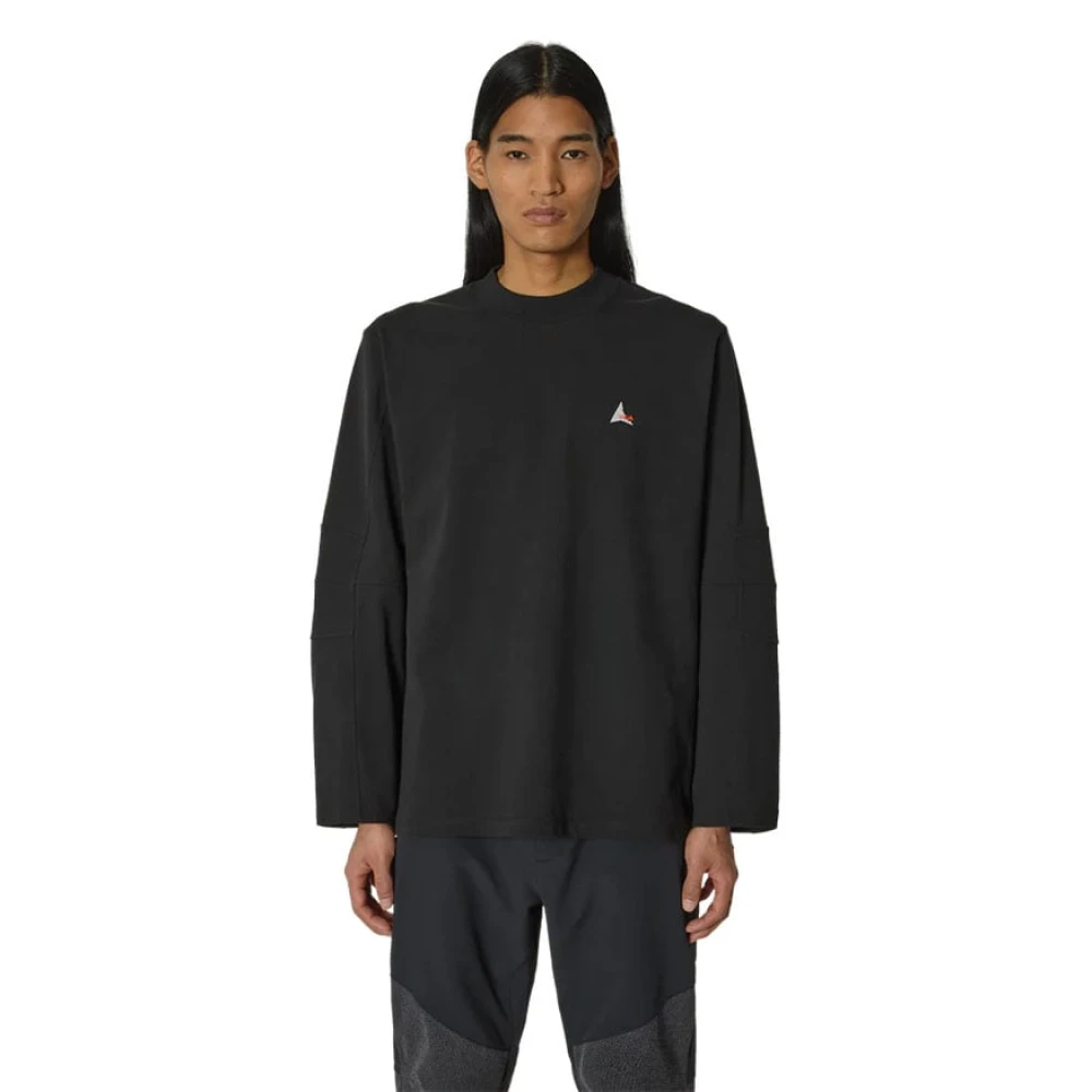 ROA Geborduurd Logo Longsleeve T-shirt Black Heren
