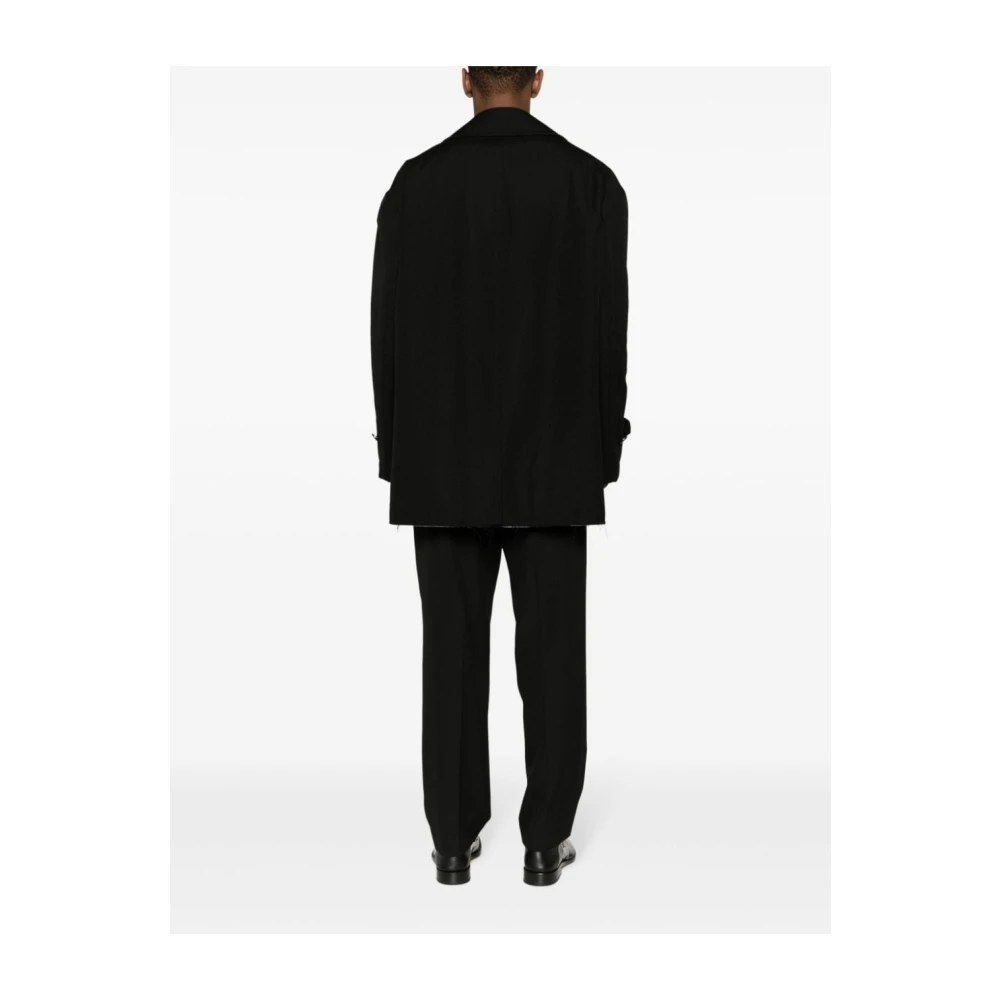 Comme des Garçons Dubbelzijdige gewatteerde wollen jas Black Heren