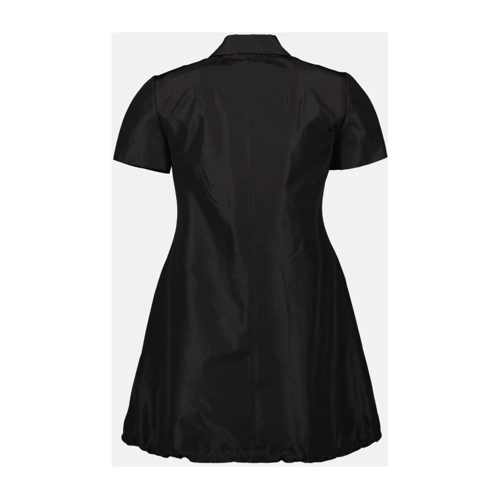 Prada Zijden jurk met klassieke kraag Black Dames