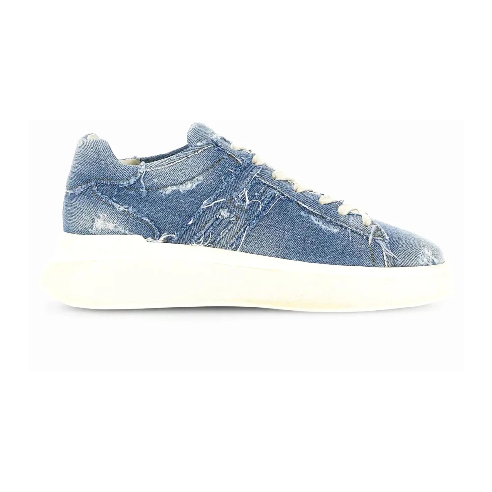 Hogan Blauwe katoenen sneakers met memory foam Heren Schoenen
