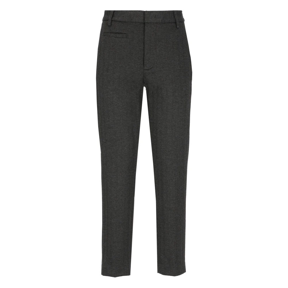 Dondup Zwarte Katoenen Broek met Riemlussen Black Dames