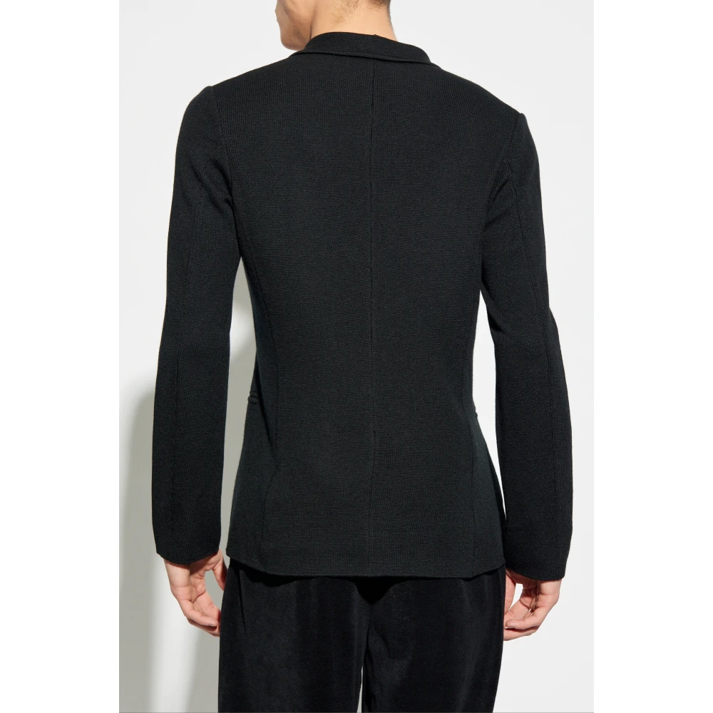 Giorgio Armani Wollen Double-Breasted Blazer Black Heren