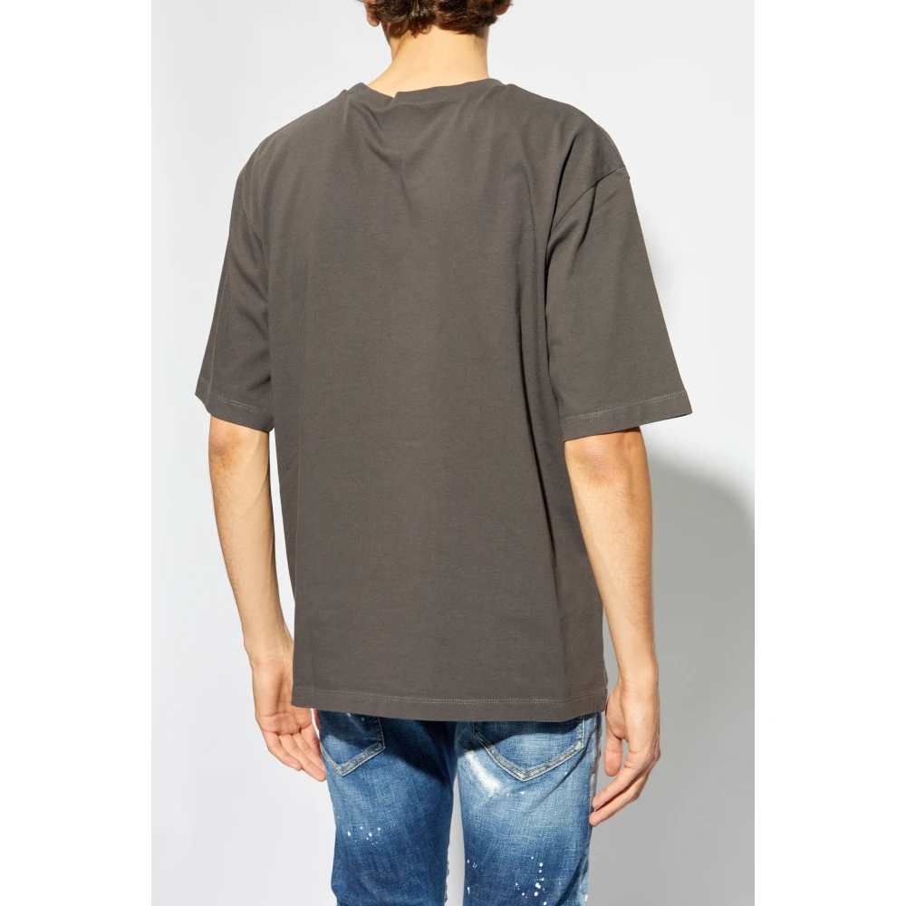 Dsquared2 T-shirt met logo patch Gray Heren