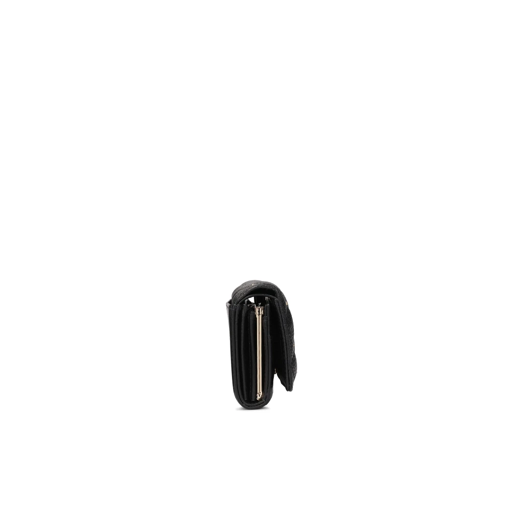 Kazar Stijlvolle zwarte portemonnee met quilten en strass Black Dames