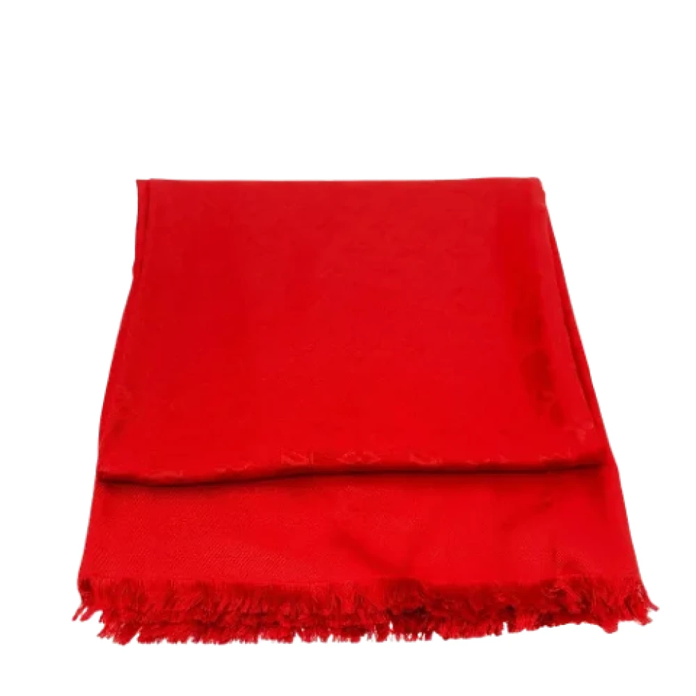 Louis Vuitton Vintage Pre-owned Fabric scarves Red Dames