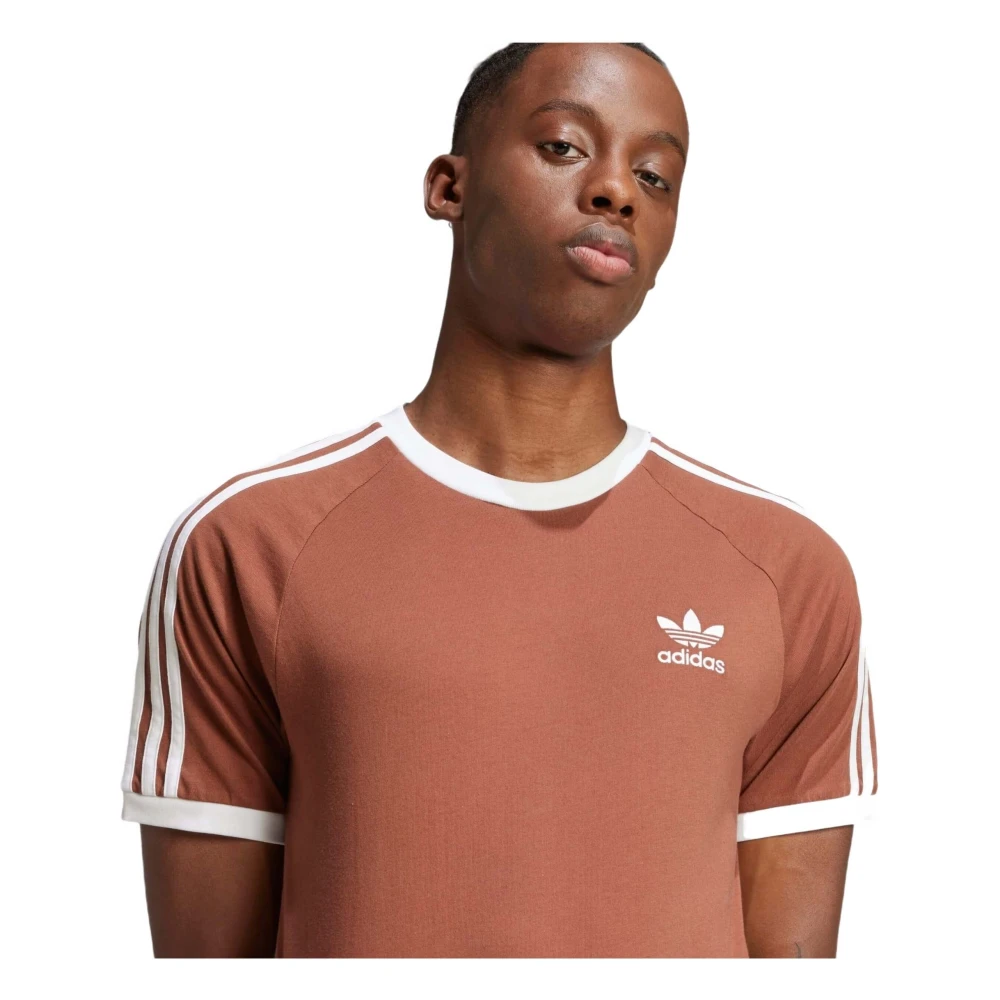 Adidas 3 Strepen T-shirt Brown Heren