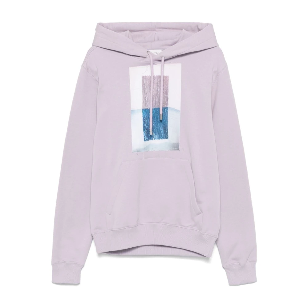 Lanvin Paarse Katoenen Jersey Hoodie Sweater Purple Heren