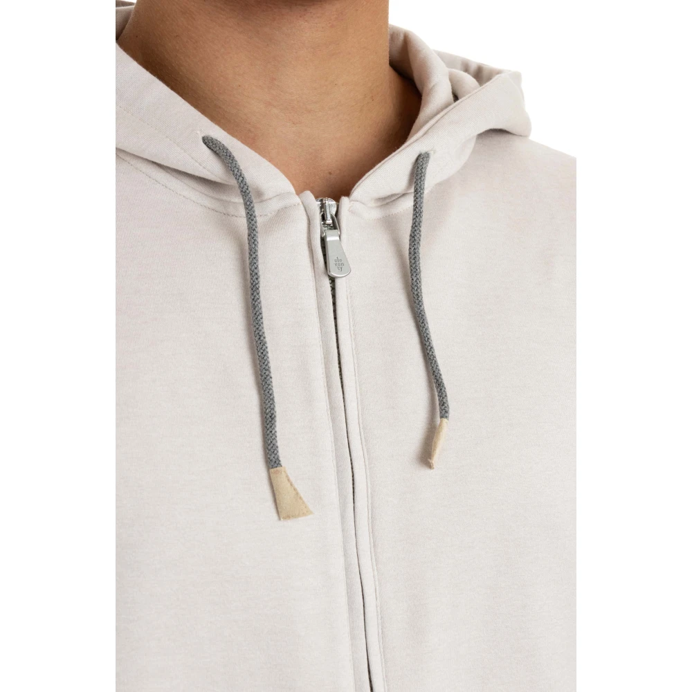 Eleventy Hoodie met volledige rits Beige Heren