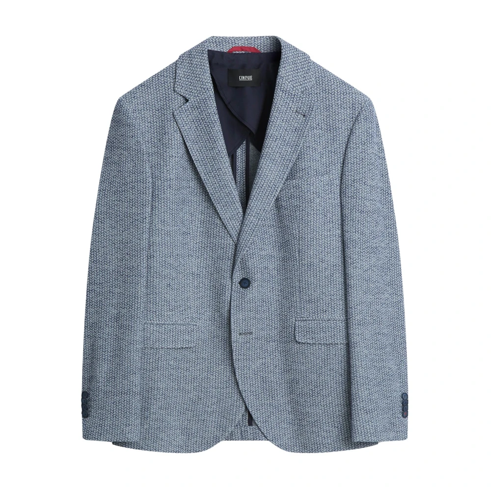 CINQUE Gestructureerd Blauw Jasje Moderne Italiaanse Stijl Blue Heren